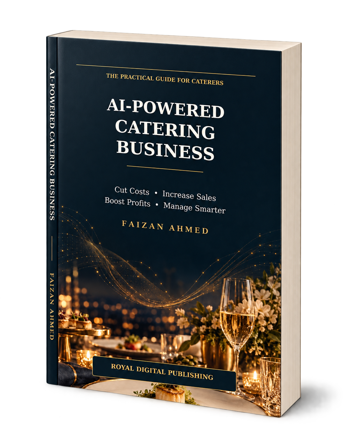 AI-Powered Catering Business 3D book mockup